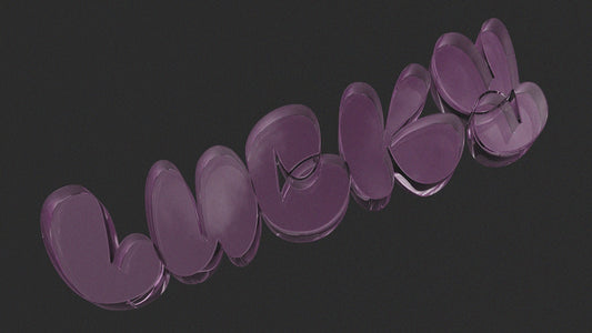 The word love spelled with hearts on a black background