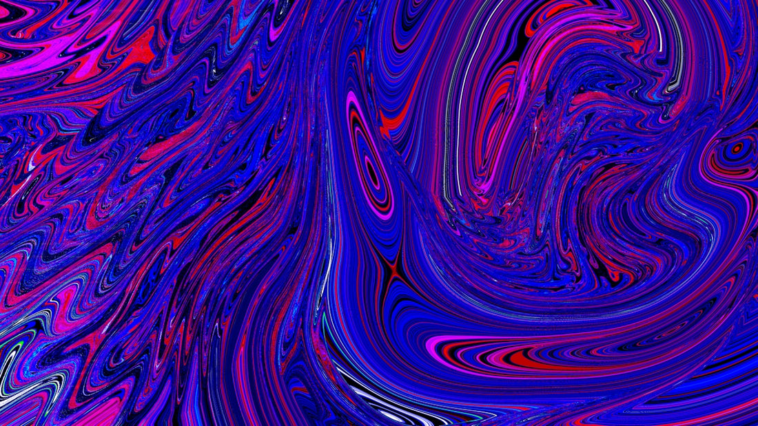 Abstract swirls of vibrant colors create a trippy effect.