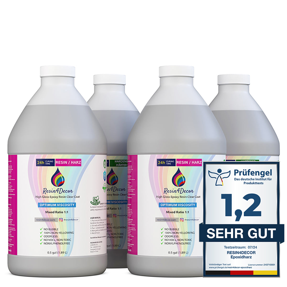 Prozorna epoksidna smola RESIN4DECOR 1:1, ki ne porumeni (čas strjevanja 24 ur)