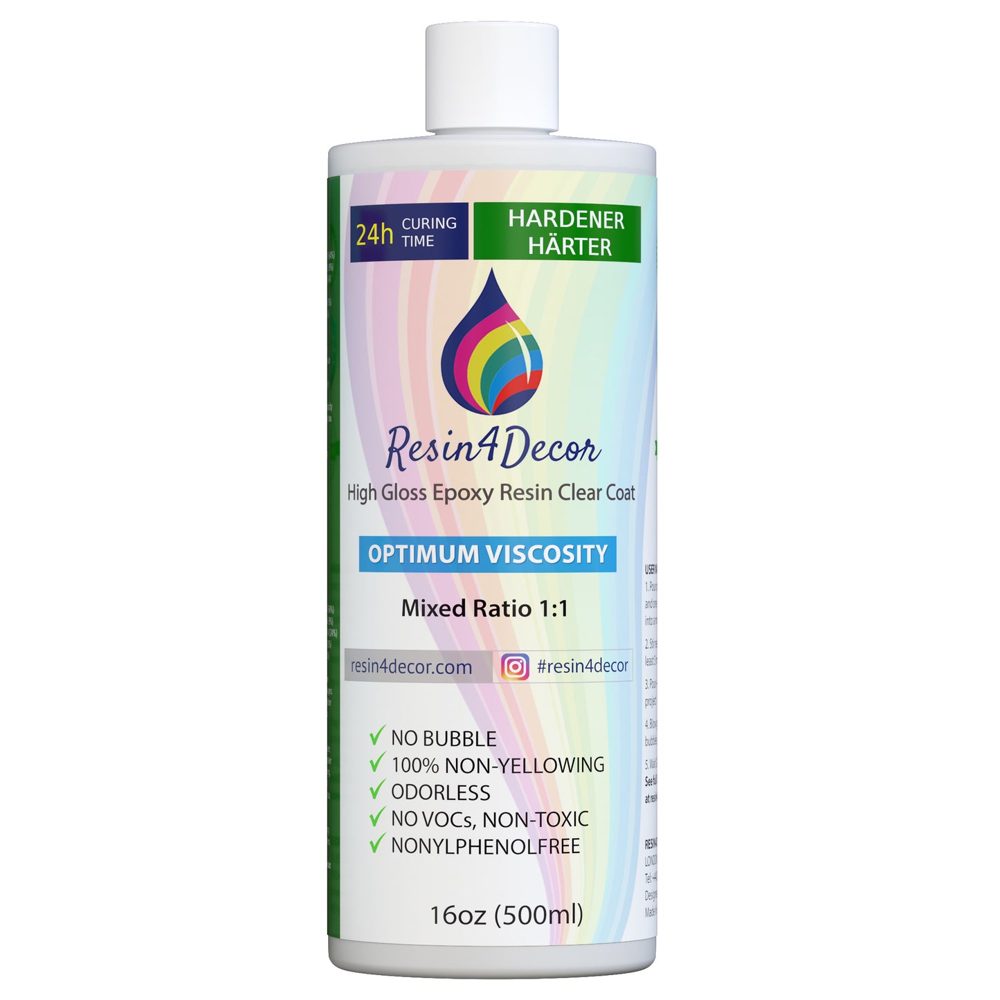 RESIN4DECOR 1:1 Non-Yellowing Clear Epoxy Resin (24h Curing Time) - only Hardener (Part B)