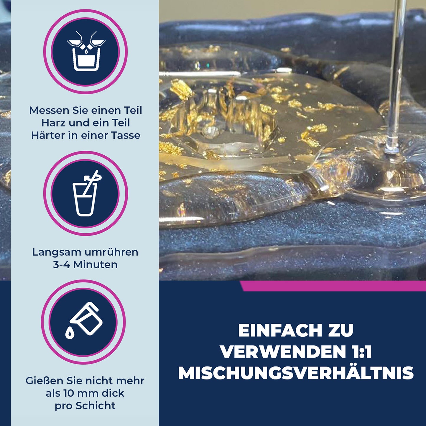 RESIN4DECOR 1:1 Schnell härtend Epoxidharz Set (4h Entformzeit)