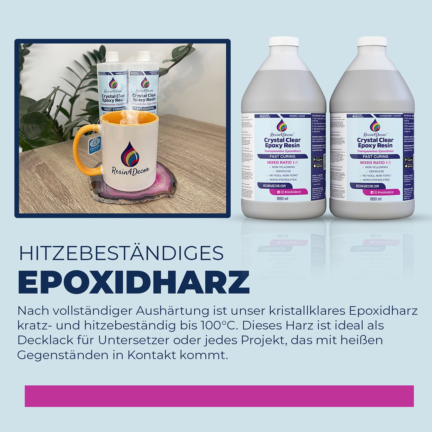 RESIN4DECOR 1:1 Schnell härtend Epoxidharz Set (4h Entformzeit)