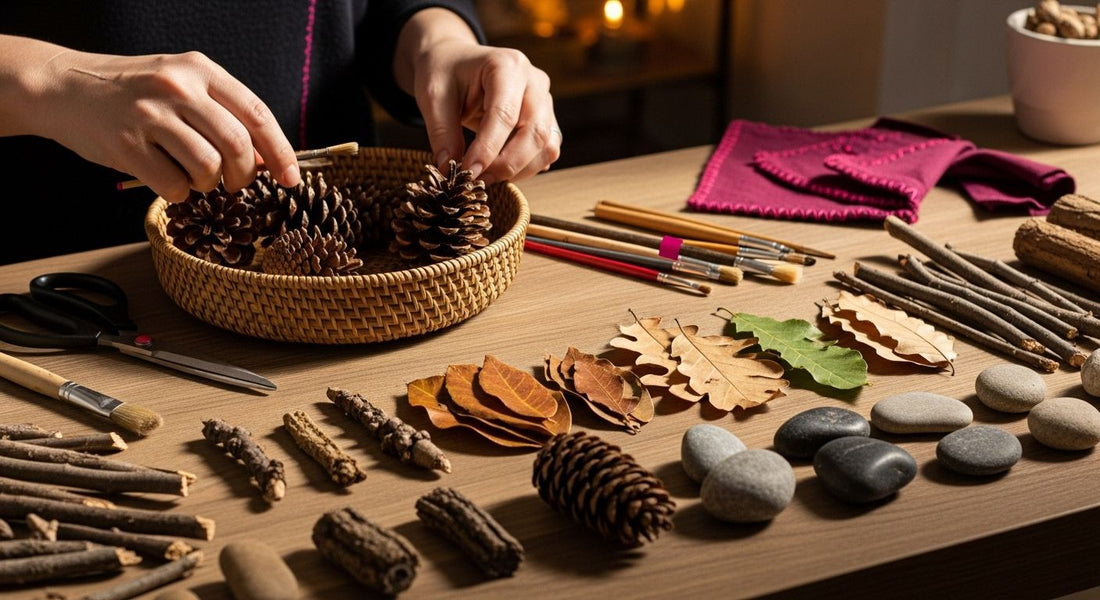 kreativ mit naturmaterialien, naturmaterialien sammeln, basteln