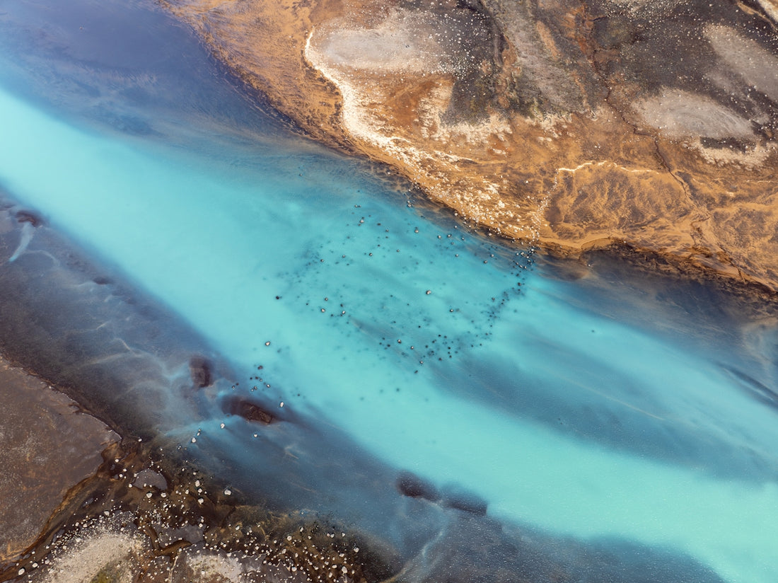 An aerial view of a body of water