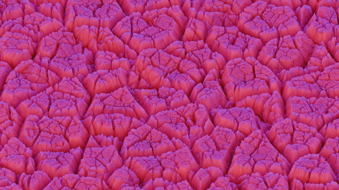 A close up view of a pink surface