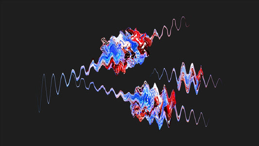 A picture of a black background with a red, white and blue wave