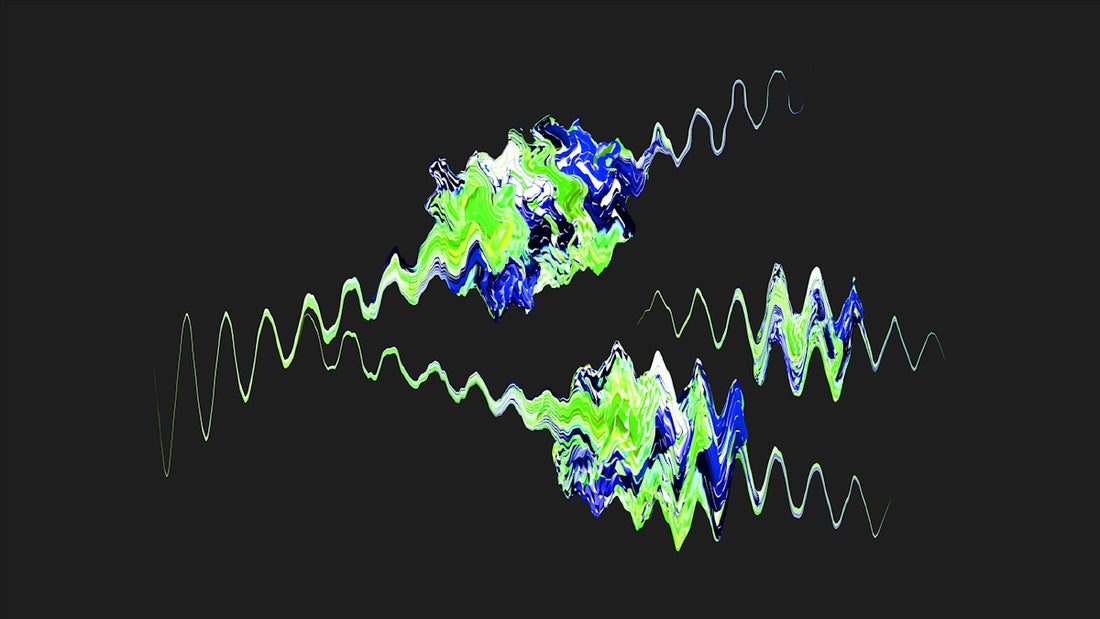 A picture of a sound wave on a black background