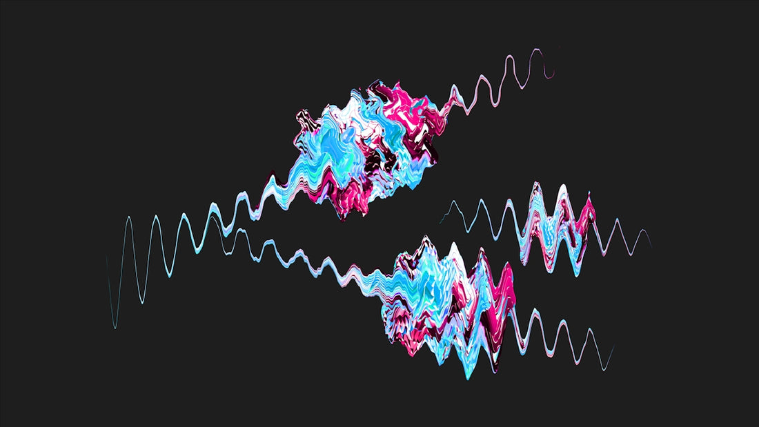 A picture of a sound wave on a black background