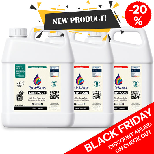 RESIN4DECOR Epoxidharz Deep Pour Crystal Clear 2:1 (bis zu 10 cm)