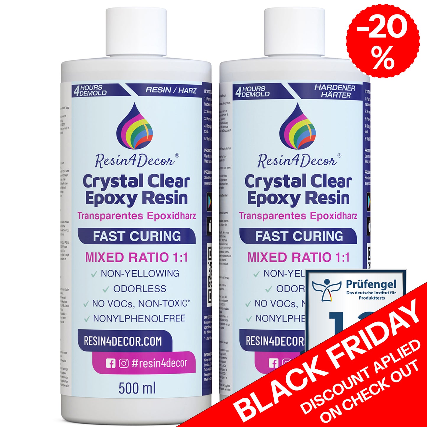 RESIN4DECOR 1:1 Fast Curing Epoxy Resin Coating (10h Curing Time)