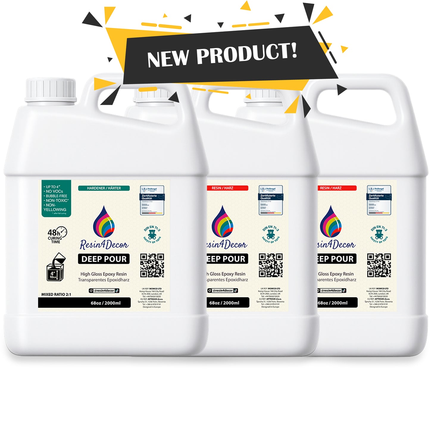 RESIN4DECOR Epoxidová pryskyřice Deep Pour Crystal Clear 2:1 (až do 10 cm)